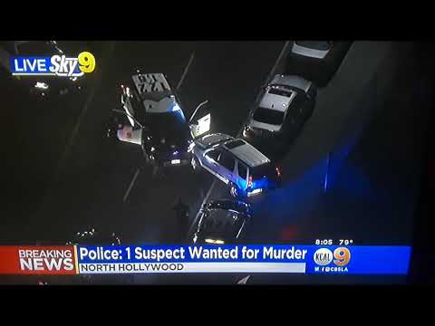 LAPD pursuit murder suspect carjacking suspect in North Hollywood 10/1/2018