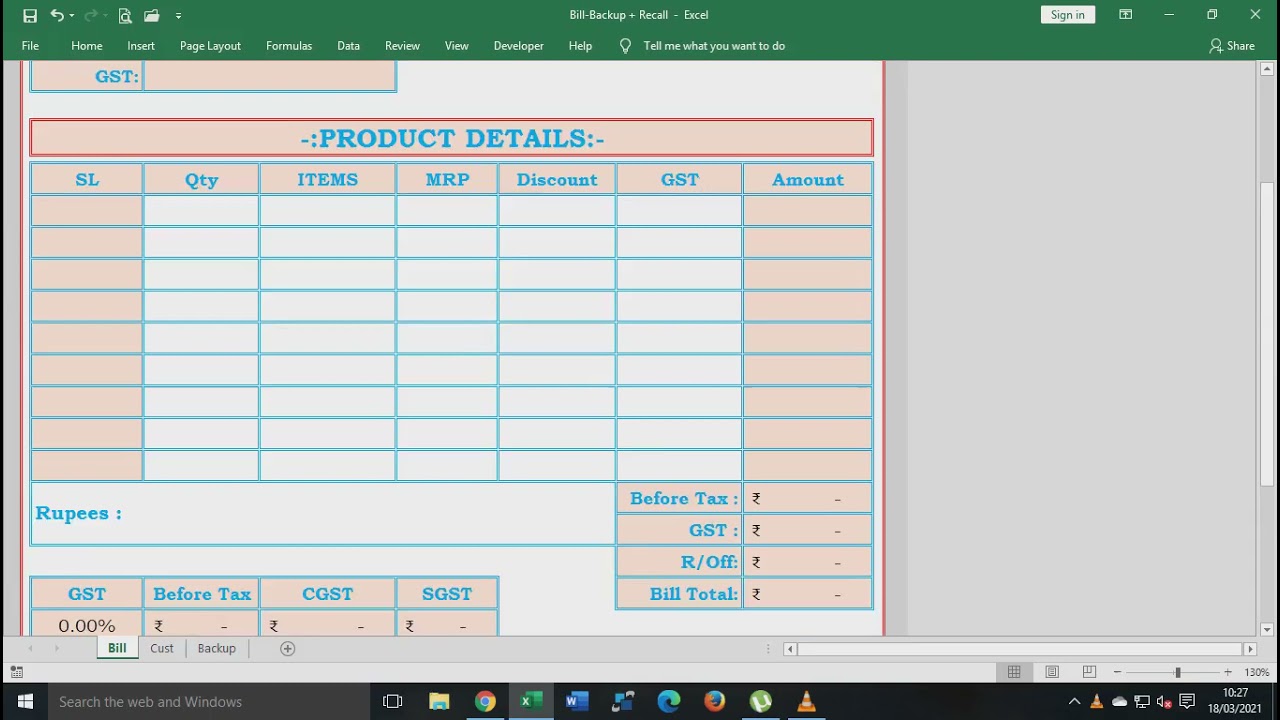 Sample GST Bill Format.