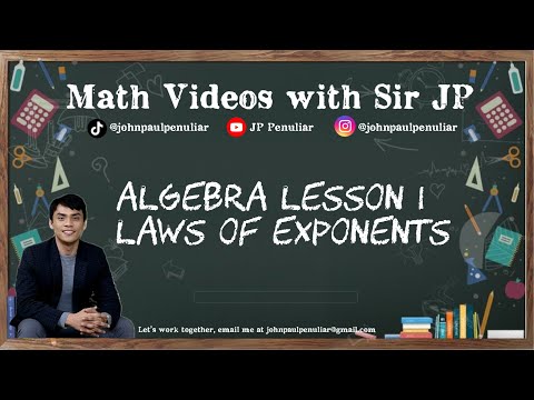 Algebra Lesson 1 - Laws of Exponents