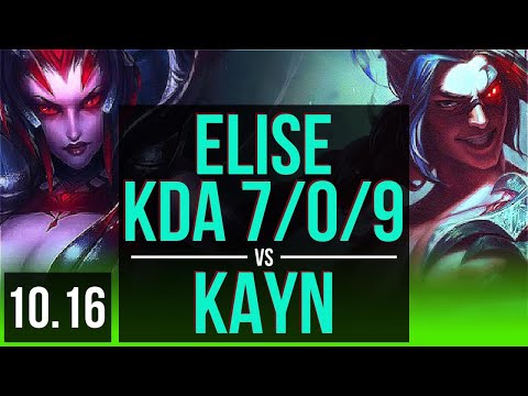 ELISE vs KAYN (JUNGLE) | KDA 7/0/9, Godlike | BR Challenger | v10.16