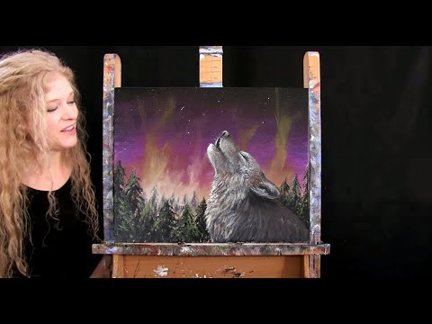 Learn How to Draw and Paint "HOWLING WOLF" - Paint and Sip at Home - Easy Acrylic Painting Tutorial