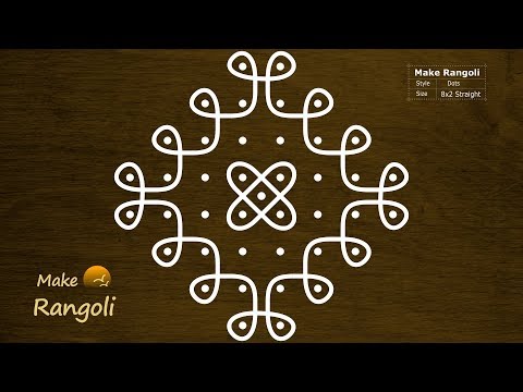 Very Easy Sikku Kolam with 8x2 dots | Melika Muggulu | Make Rangoli