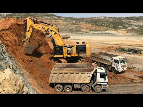 Caterpillar 6015B Excavator Loading Trucks And Operator View - Sotiriadis Mining Works