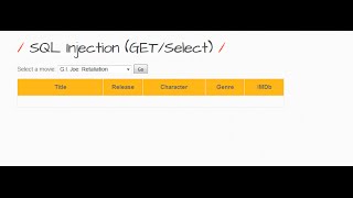 SQL Injection (GET/Select)