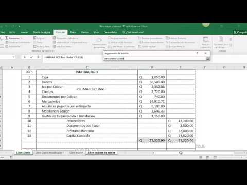 Libro mayor y balance con formulas
