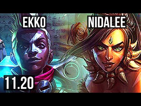 EKKO vs NIDALEE (JUNGLE) | 10/1/11, 70% winrate, Godlike | BR Master | v11.20