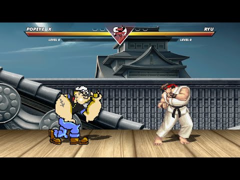 POPEYE VS KEN VS RYU VS DHALSIM - BEST FIGHT EVER