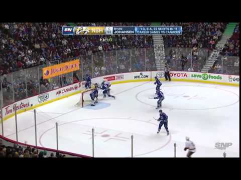 Luca Sbisa hit on Eric Nystrom