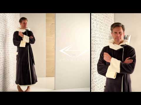 Bademantel, Wellnessmantel/Saunamantel "Charmant" in anthrazit-Creme