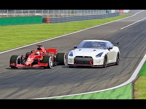 Ferrari F1 2018 vs Nissan GTR Nismo - Monza