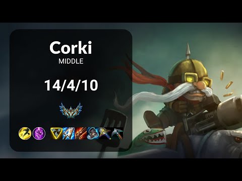 Corki vs Aurelion Sol MIDDLE - KR CHALLENGER Patch 14.21