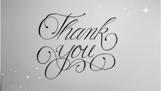 How to Write Thank You in Fancy Cursive - easy version for beginners