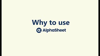 AlphaSheet YouTube Video