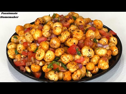 Makhana Chaat - Roasted Makhana Chaat For Weight Loss - Makhana Recipes - Healthy Snack Recipes