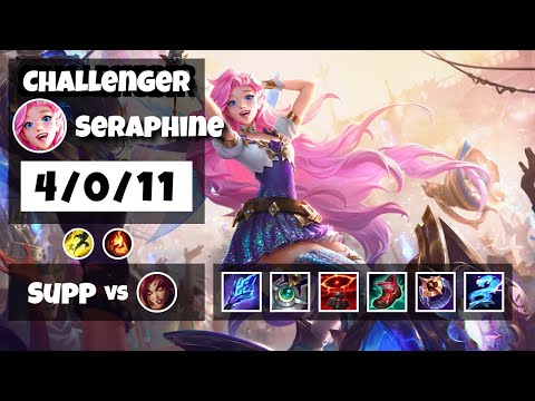 Seraphine Support 11.11 Challenger Gameplay Replay - S11 (4/0/11) - TURKISH