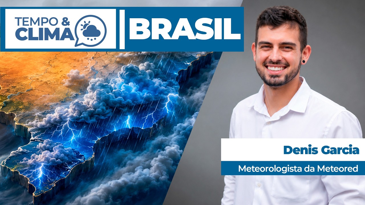Temporais avançam para o Sudeste. Seca no interior do país.