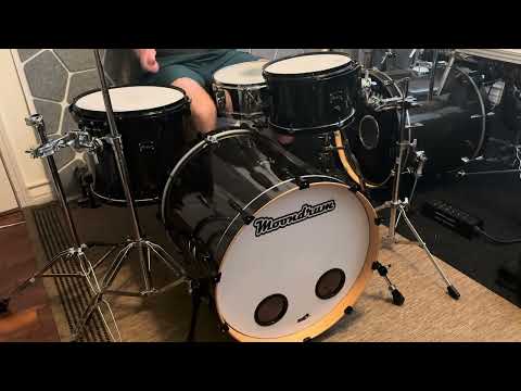 Moondrum Black 3 piece maple shell pack 22,16,12 image 25