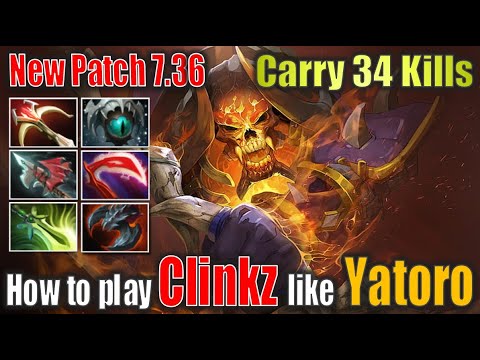 New Patch 7.36 Bone Fletcher's Fury! Yatoro's Clinkz Carries with 34 Kills Dota 2 Gameplay UHD 4K