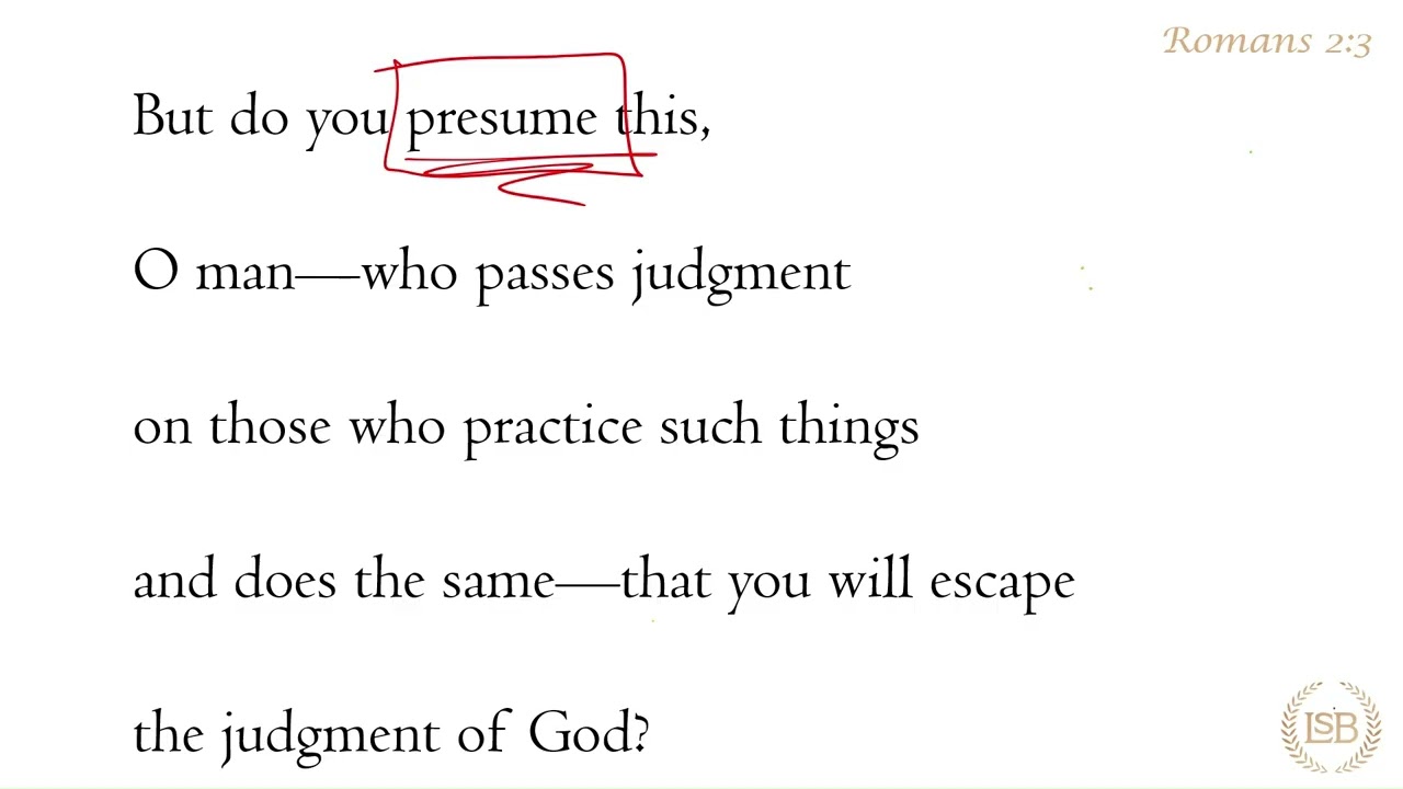 BTV: Romans 2:3