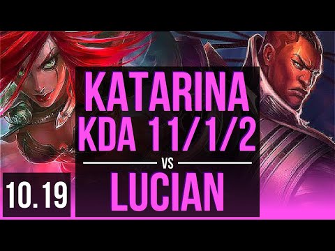 KATARINA vs LUCIAN (MID) | 1.6M mastery points, 3 early solo kills | BR Grandmaster | v10.19