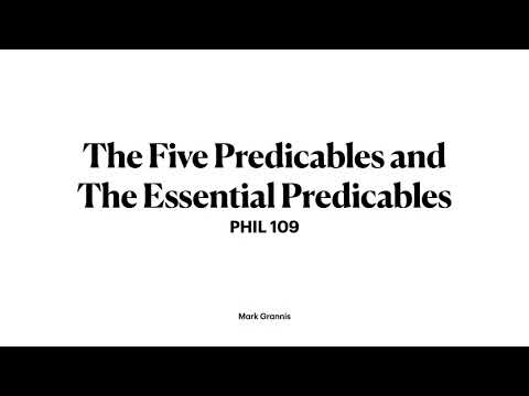 Preditable Definition Lecture 3.5/3.6: The Five Predicables, and the Essential Predicables ...