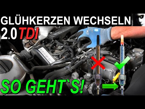 Glühkerze / Glühstifte wechseln beim 2.0 TDI Dieselmotor  Ausbau Einbau Steuergerätdiagnose