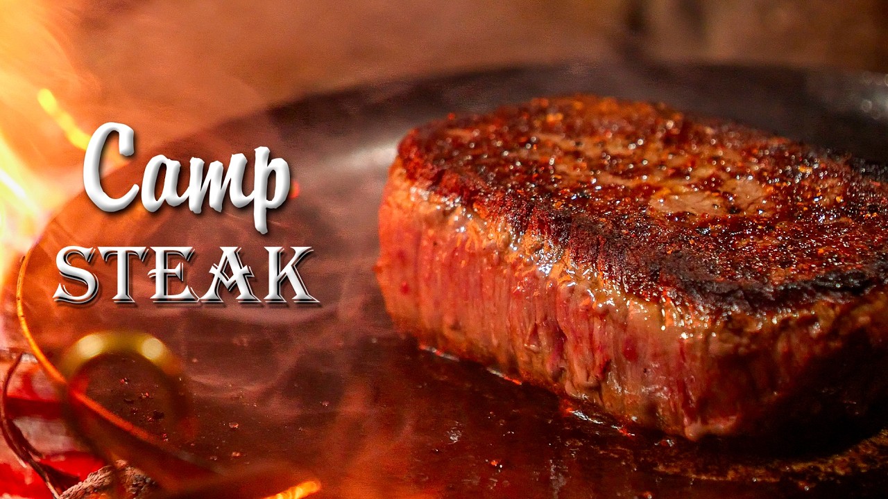 牡蛎とステーキ焼いて酒を飲む焚き火キャンプ