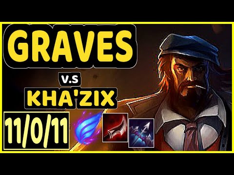 PRIDE (GRAVES) vs KHA'ZIX - 11/0/11 KDA JUNGLE GAMEPLAY - EUW Ranked MASTER