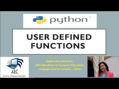 User Defined Functions In Python Programming Python For Beginners Hindi