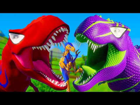 NEW SpiderMan Dinosaur Team vs All Tyrannosaurus Rex Pro 8 Superhero Dinosaur Jurassic World Rebirth