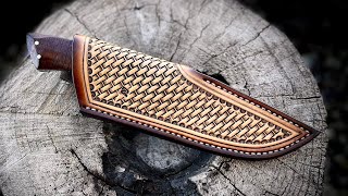 How to make custom knife sheath by hand - full tutorial