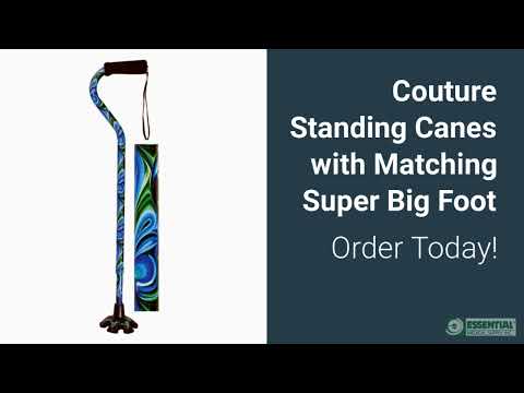 Essential Medical Supply Couture Canes with Fashion Standing Cane Tips