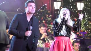 Meghan Trainor and Seth MacFarlane performing at The Grove Christmas With Seth MacFarlane at The Gro