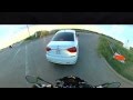 Getting hit by a car on my motorcycle, 360 degree view