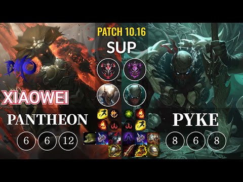 DMO Xiaowei Pantheon vs Pyke Sup - KR Patch 10.16