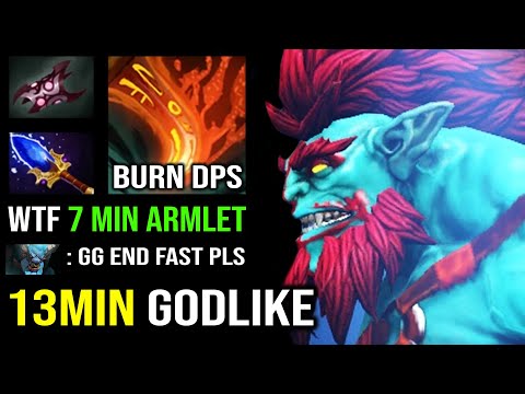 MAX Strength Triple Gauntlets | 13Min Godlike & 7Min Armlet Ultra Tank Huskar Carry EZ MMR Dota 2