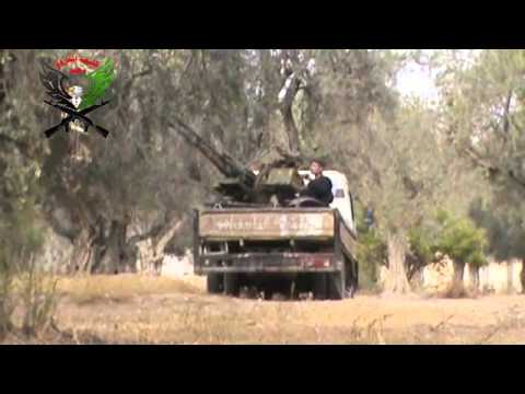 تصدي كتيبة الفاروق بالرشاشات الثقيلة للطيران الحربي في سماء الغوطة الشرقية ضمن معركة "تحرير مدينة دوما"