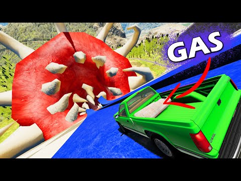 GIANT WORM vs CARS | BeamNG.drive