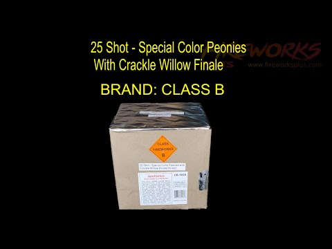 CB-5028 25 Shot - Special Color Peonies With Crackle Willow Finale