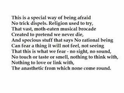 "Aubade" by Philip Larkin (read by Tom O'Bedlam)