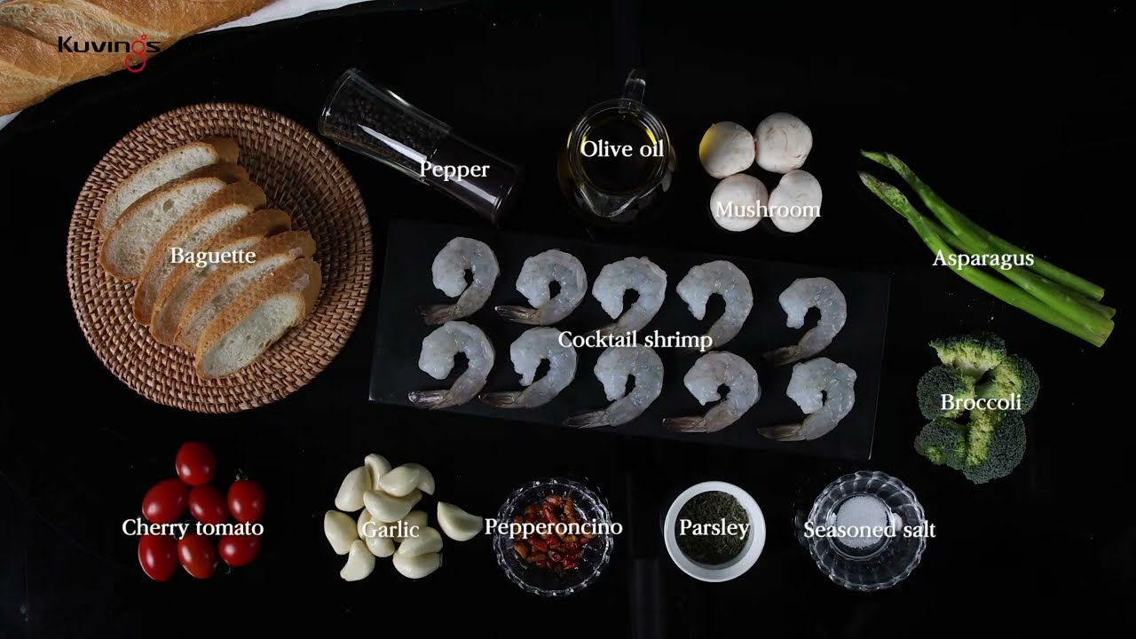 RECIPE "Tôm xào tỏi" cùng lẩu điện Ceramic đa năng Kuvings KMG-200B [Lồng lẩu+Vĩ nướng ăn sáng]