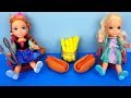 Barbecue Elsa And Anna Toddlers BBQ Contest Barbie Ketchup Hotdog Burgers Picnic Food
