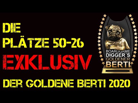 Der Goldene Berti 2020 - Plätze 50-26 - Boardgame Digger Communitypreis - Top 100 Spiele