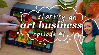 starting my art business ✿ art vlog ✿ designing stickers and art prints to sell online ✿ episode 1