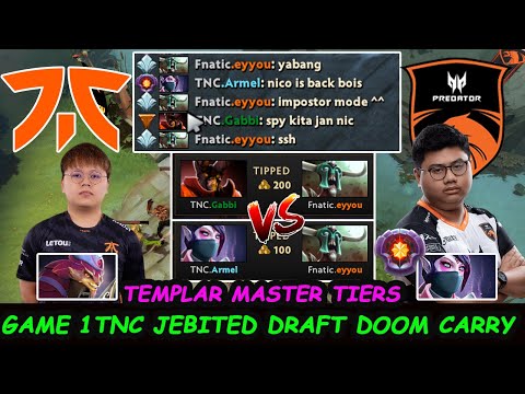 Jebited Draft TNC Predator vs Fnatic | Armel [Templar Assassin] Master Tiers BTS Pro Series 3 Game1