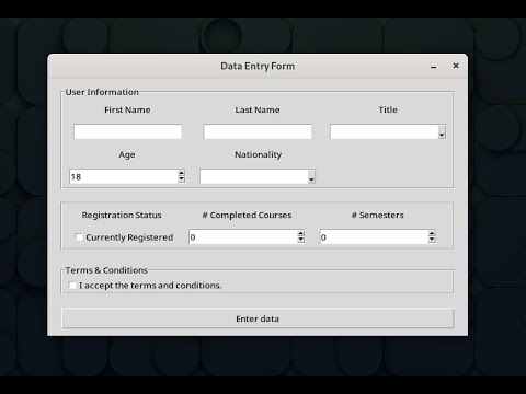 DATA ENTRY FORM | python |tkinter