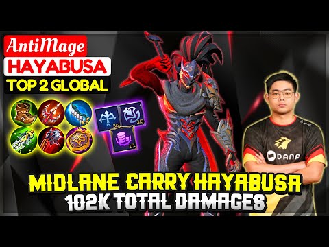 Midlane Hayabusa, 102K Total Damages [ Top 2 Global Hayabusa ] Onic AntiMage - Mobile Legends