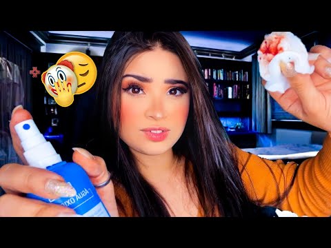 ASMR:NAMORADA SURTADA CUIDANDO DE VOCÊ APÓS UMA BRIGA!