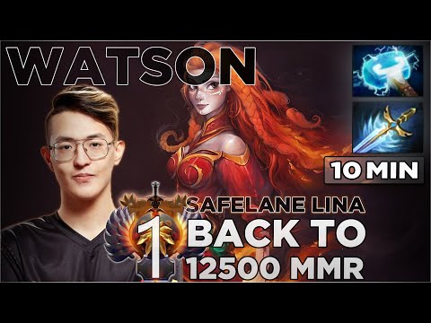 ✔️Watson SafeLane Lina *New META*  Back to RANK 1 [ 12500MMR ] vs WB.Mikey - Dota2 Gameplay - کسری
