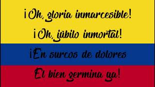 HIMNO COLOMBIA COMPLETO - FULL ANTHEM COLOMBIA - LYRICS (ESP)